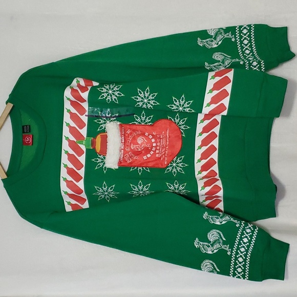 NWT SRIRACHA Theme Ugly Christmas Sweater Size XXL - Picture 1 of 10